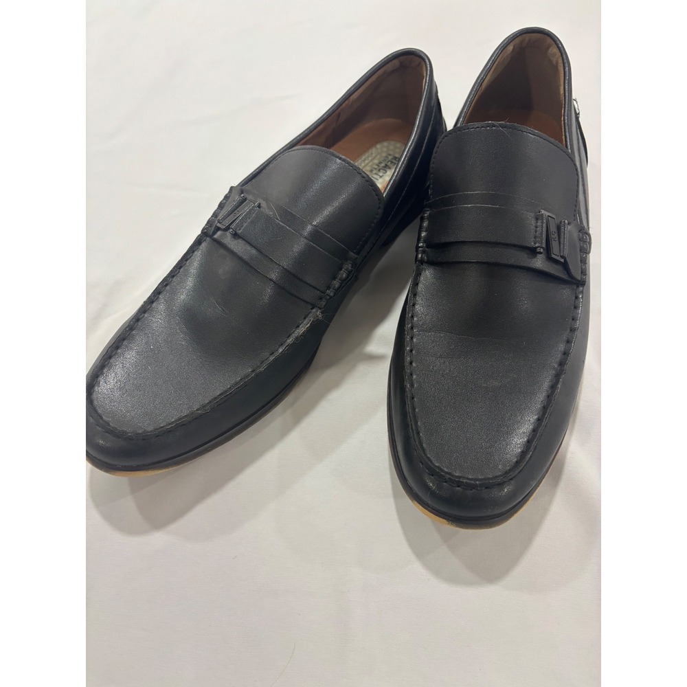 Kenneth Cole Reaction Mens Black Leather Loafers Dress Shoes Size 13M